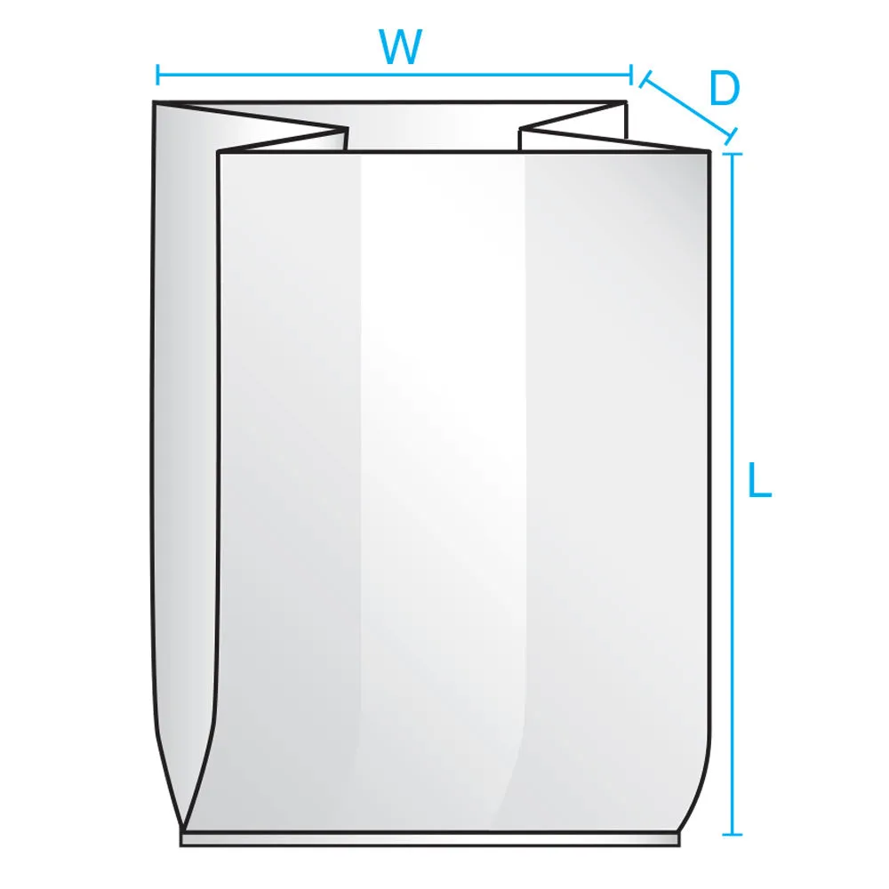 12" x 10" x 30" x 3 mil Clear Eco-Manufactured Plastic Side-Gusseted Bags (Case of 250)