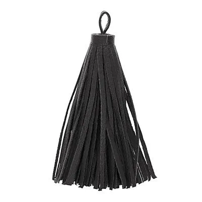 85mm Large Black Nappa Leather Tassel
