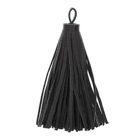 85mm Large Black Nappa Leather Tassel