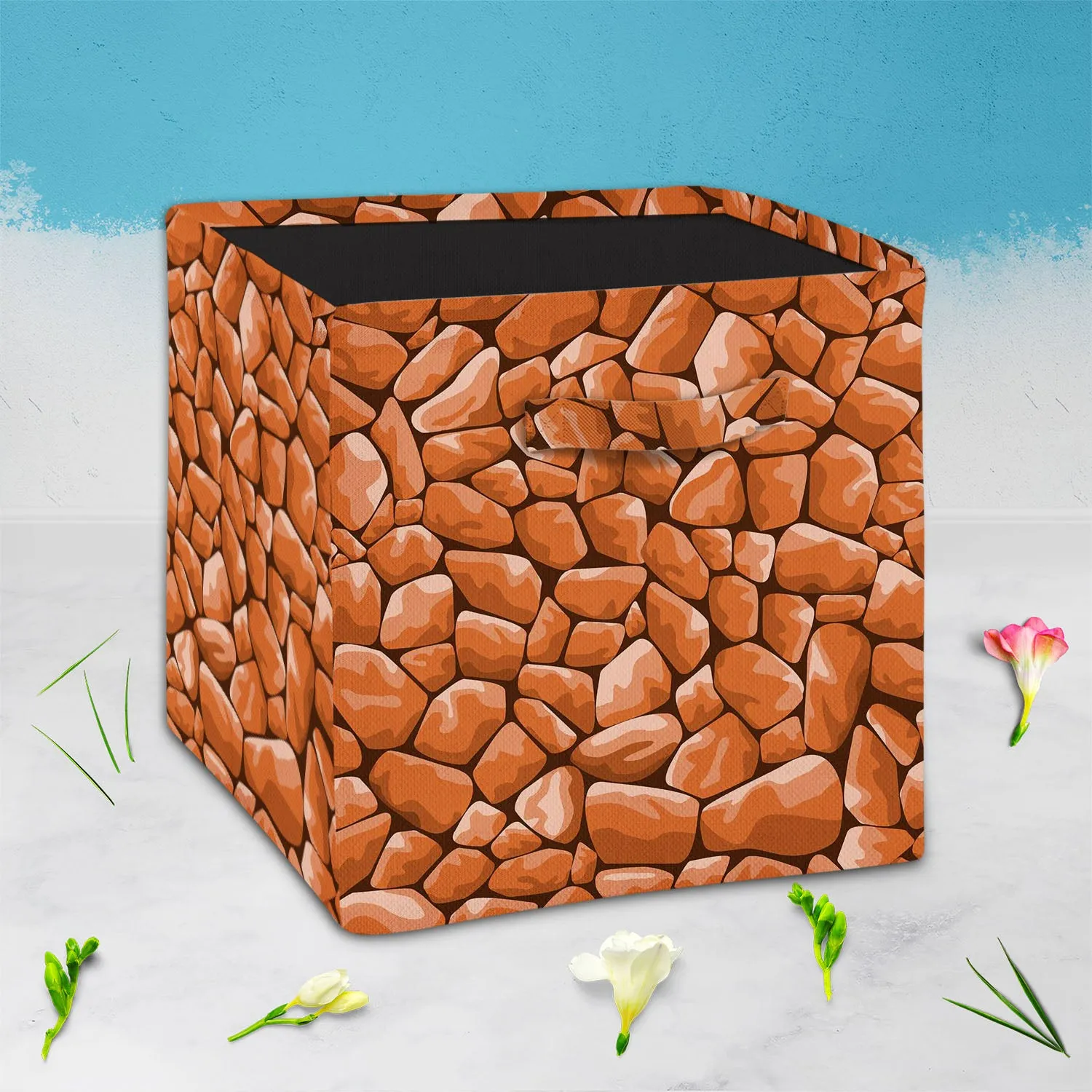 Abstract Décor Foldable Open Storage Bin | Organizer Box, Toy Basket, Shelf Box, Laundry Bag | Canvas Fabric