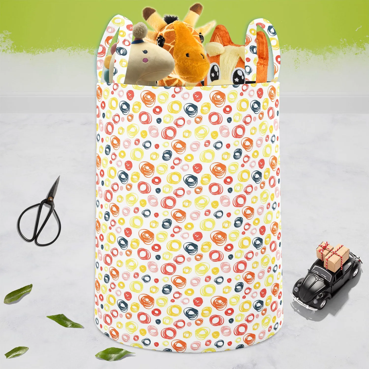 Abstract Doodle D2 Foldable Open Storage Bin | Organizer Box, Toy Basket, Shelf Box, Laundry Bag | Canvas Fabric