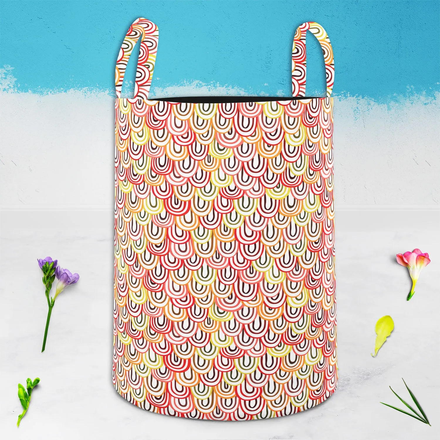 Abstract Doodles D1 Foldable Open Storage Bin | Organizer Box, Toy Basket, Shelf Box, Laundry Bag | Canvas Fabric
