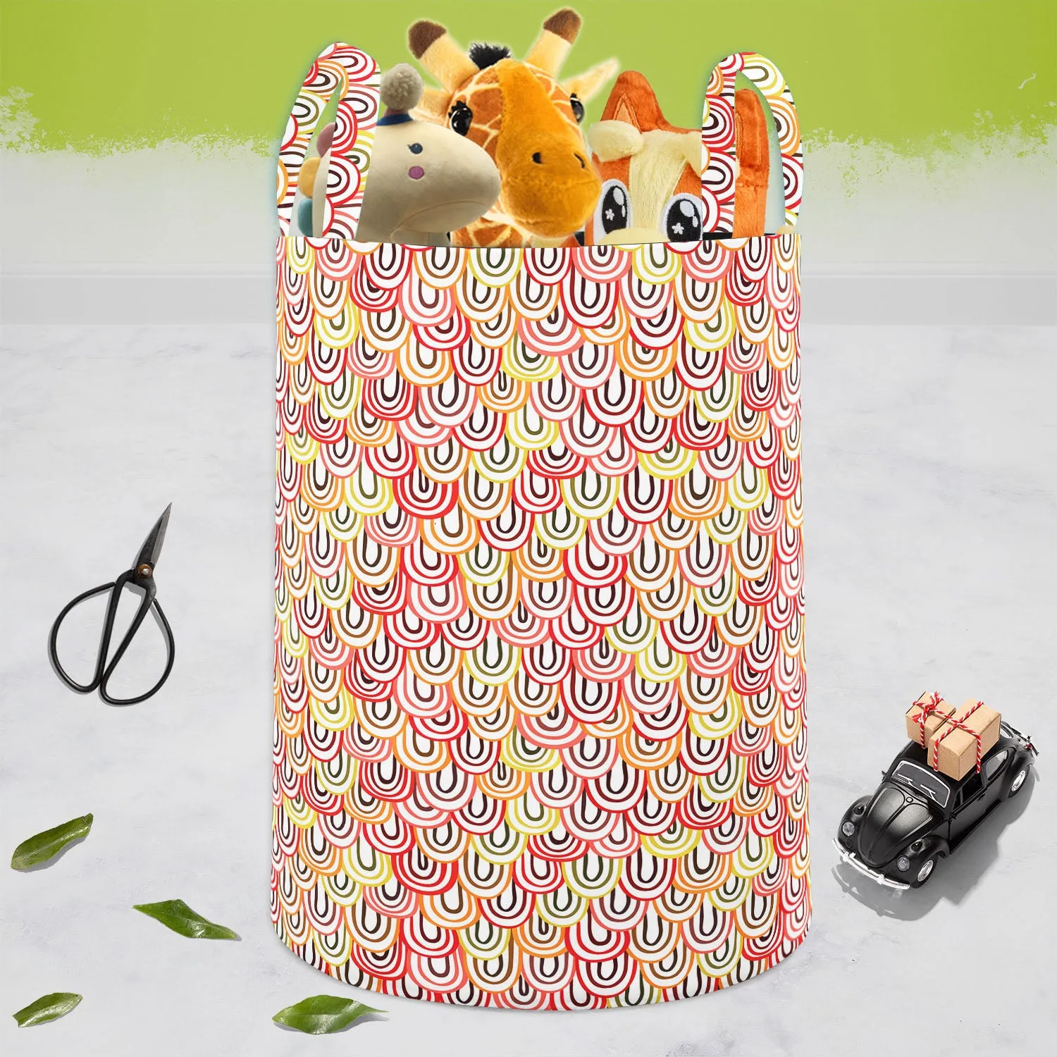 Abstract Doodles D1 Foldable Open Storage Bin | Organizer Box, Toy Basket, Shelf Box, Laundry Bag | Canvas Fabric
