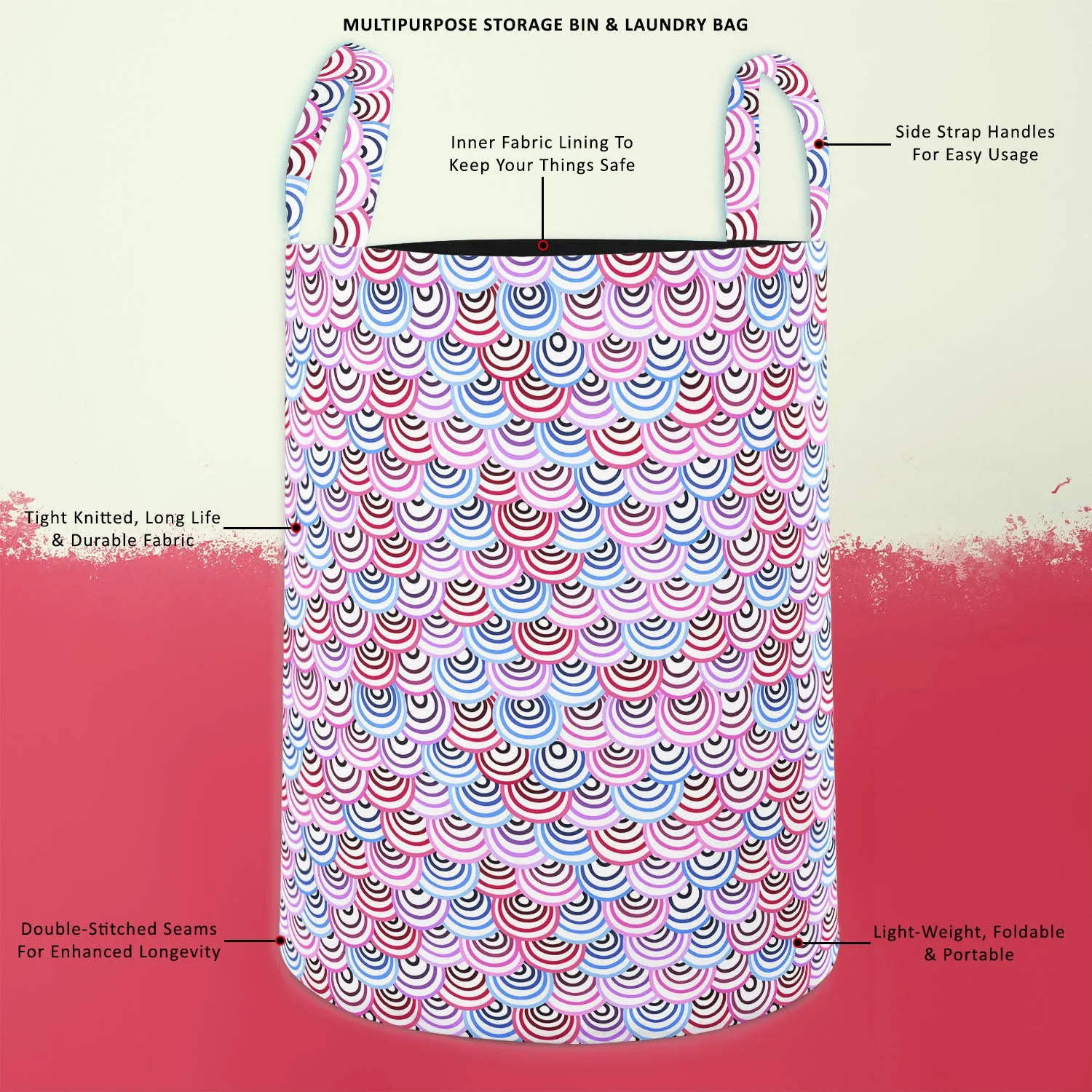Abstract Doodles D2 Foldable Open Storage Bin | Organizer Box, Toy Basket, Shelf Box, Laundry Bag | Canvas Fabric