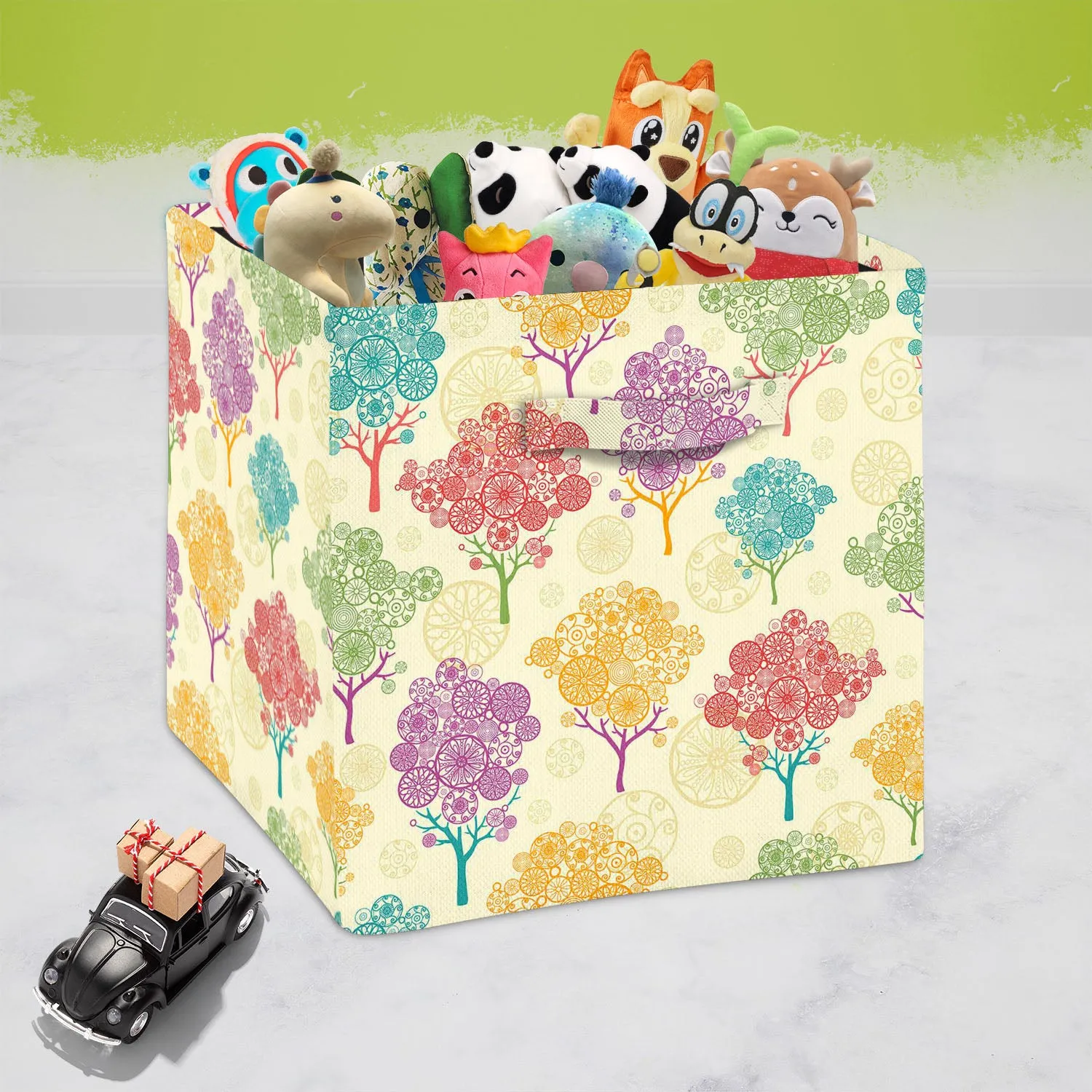 Abstract Trees Foldable Open Storage Bin | Organizer Box, Toy Basket, Shelf Box, Laundry Bag | Canvas Fabric