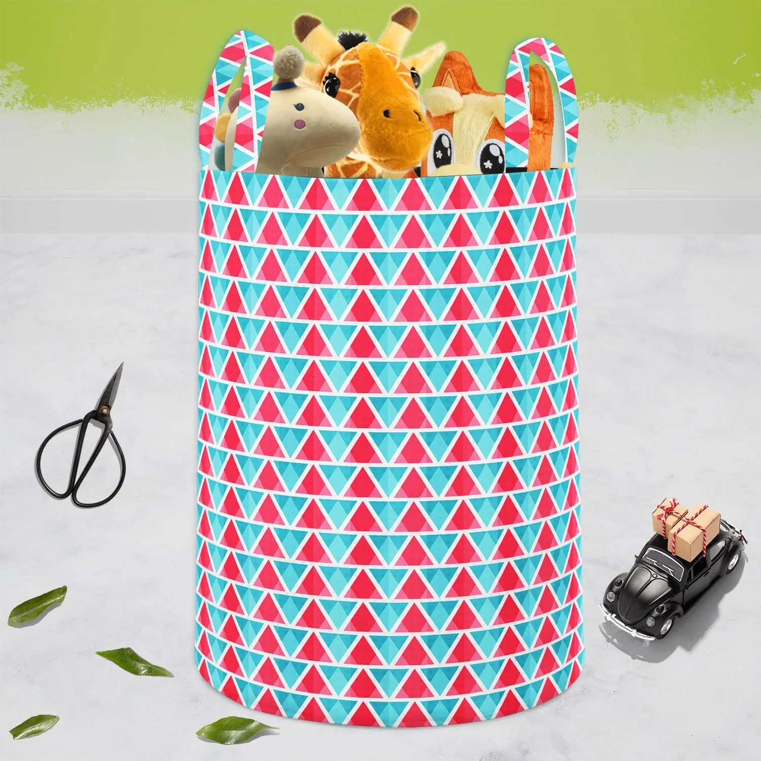 Abstract Triangles D1 Foldable Open Storage Bin | Organizer Box, Toy Basket, Shelf Box, Laundry Bag | Canvas Fabric
