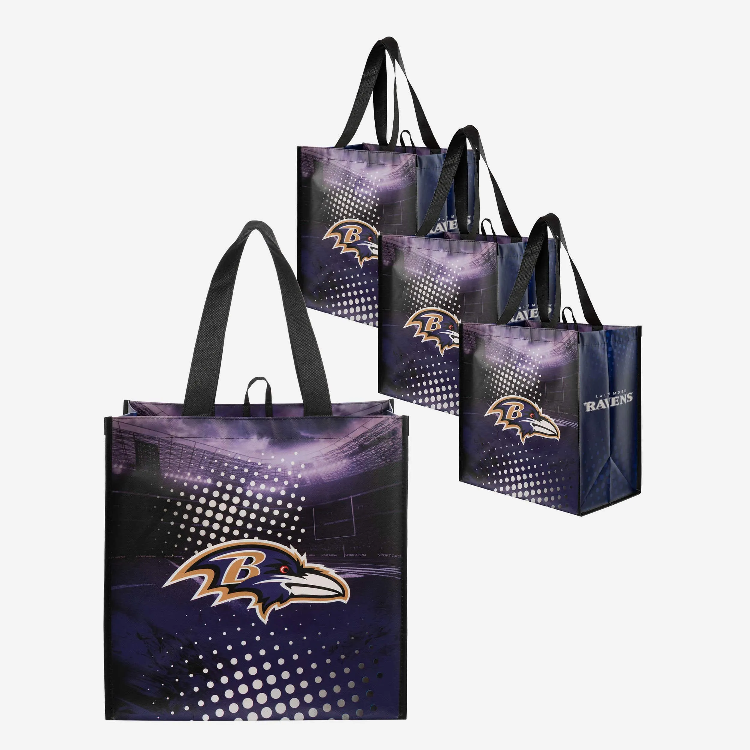 Baltimore Ravens 4 Pack Reusable Shopping Bags