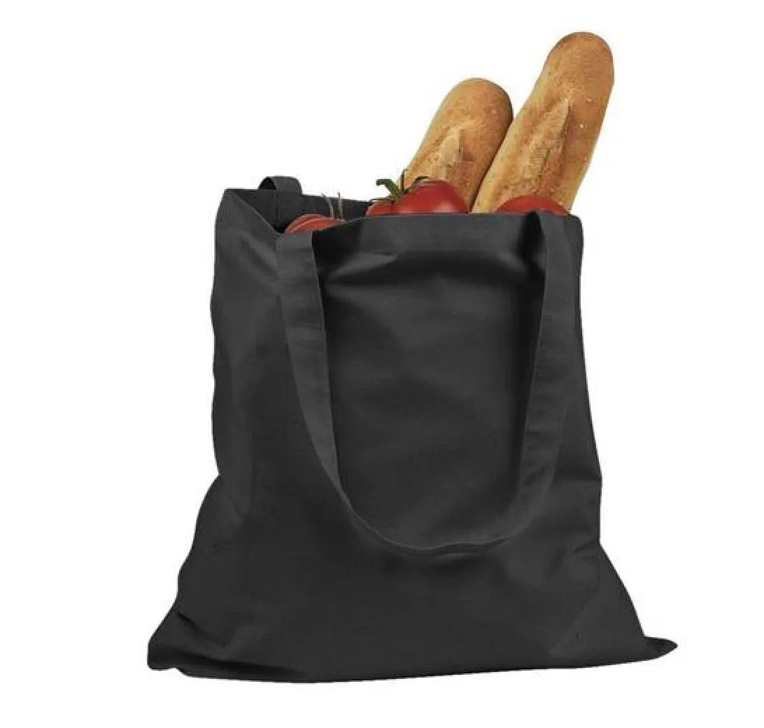 Black Color Plain Cotton Tote Bags in Bulk