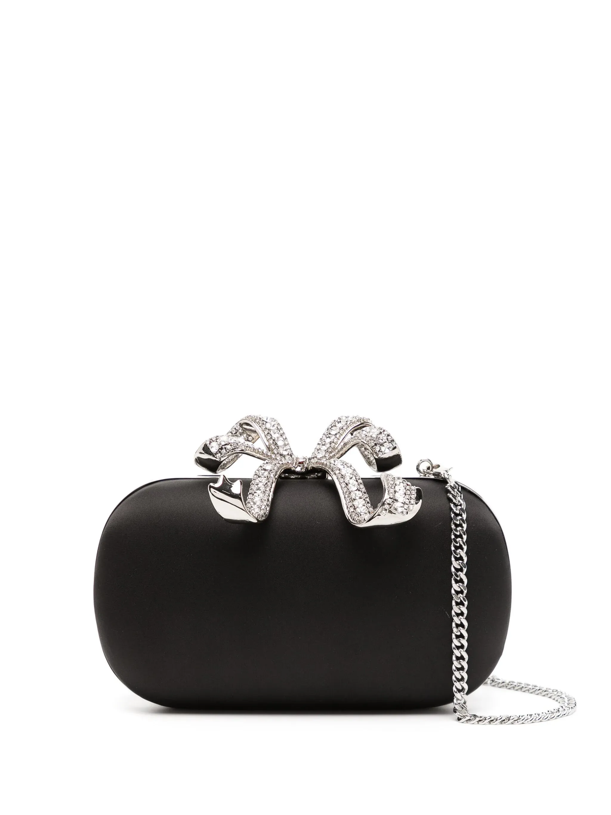 Black Satin Bow Clutch