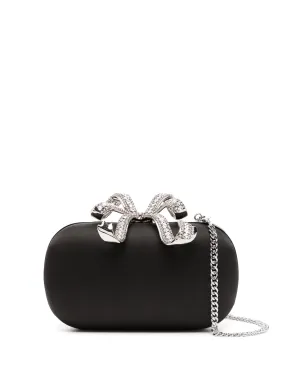 Black Satin Bow Clutch