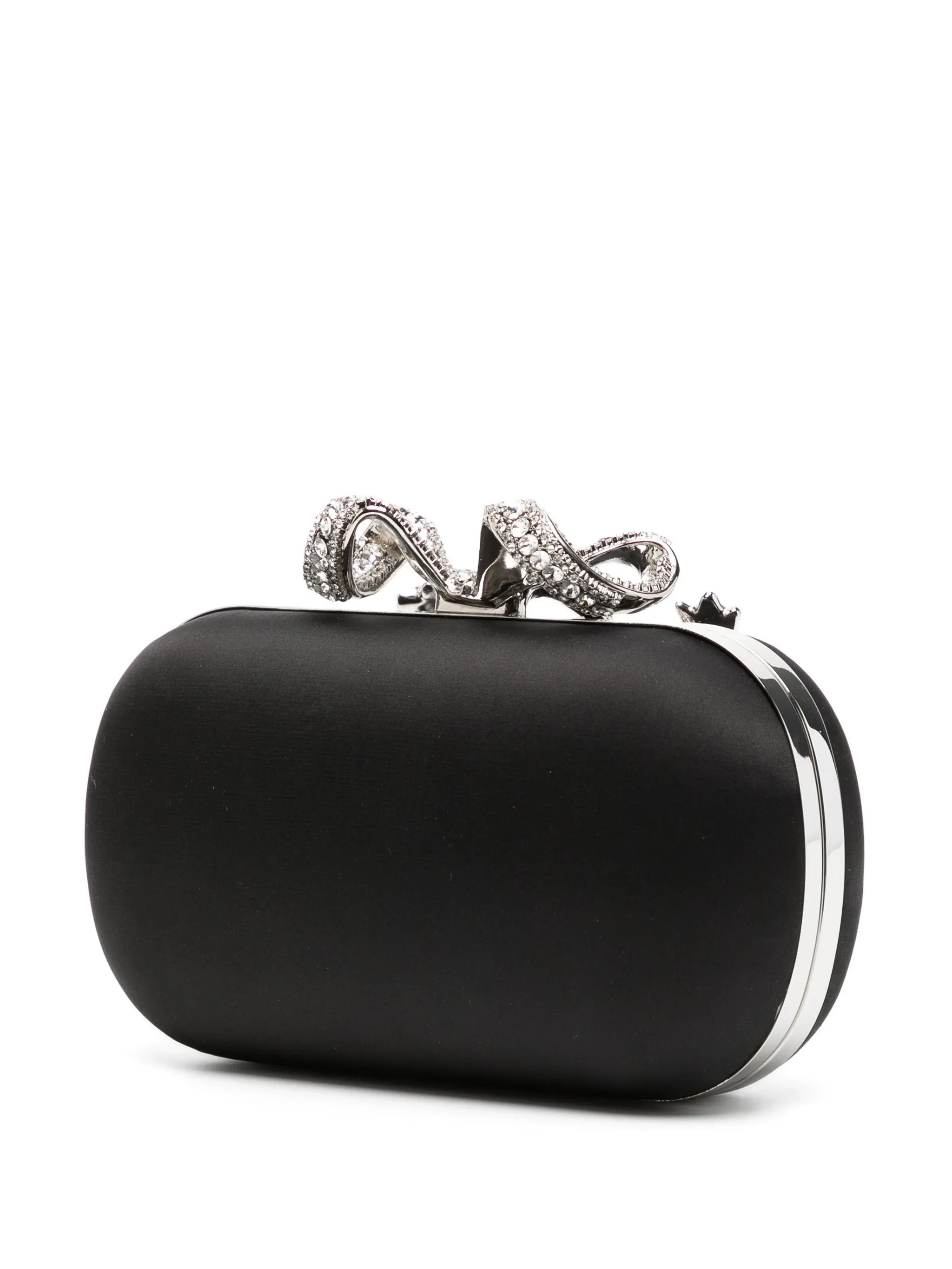 Black Satin Bow Clutch