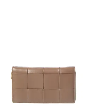 Bottega Veneta Cassette Maxi Intrecciato Leather Zip Around Wallet
