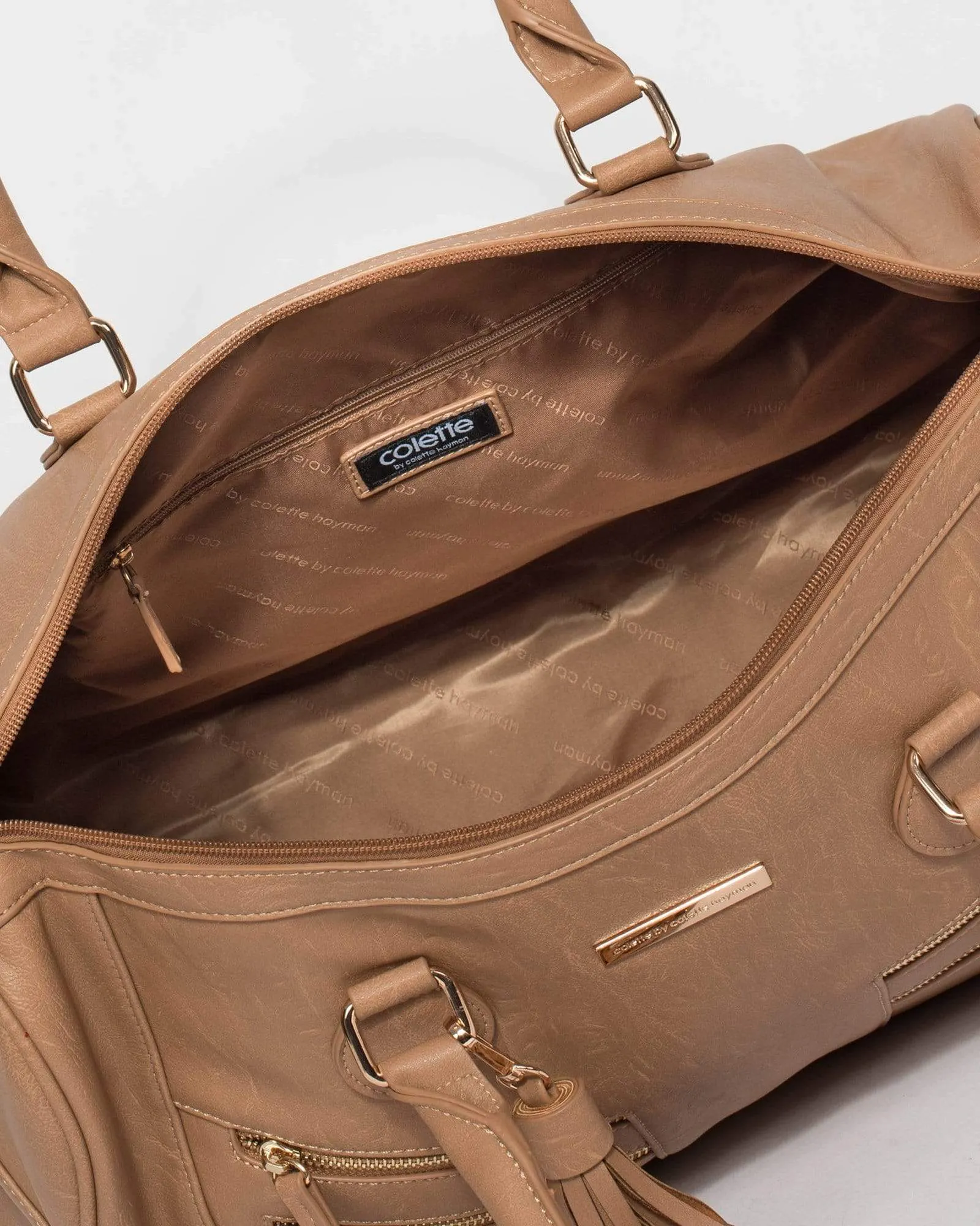 Caramel Hailee Zip Weekender Bag