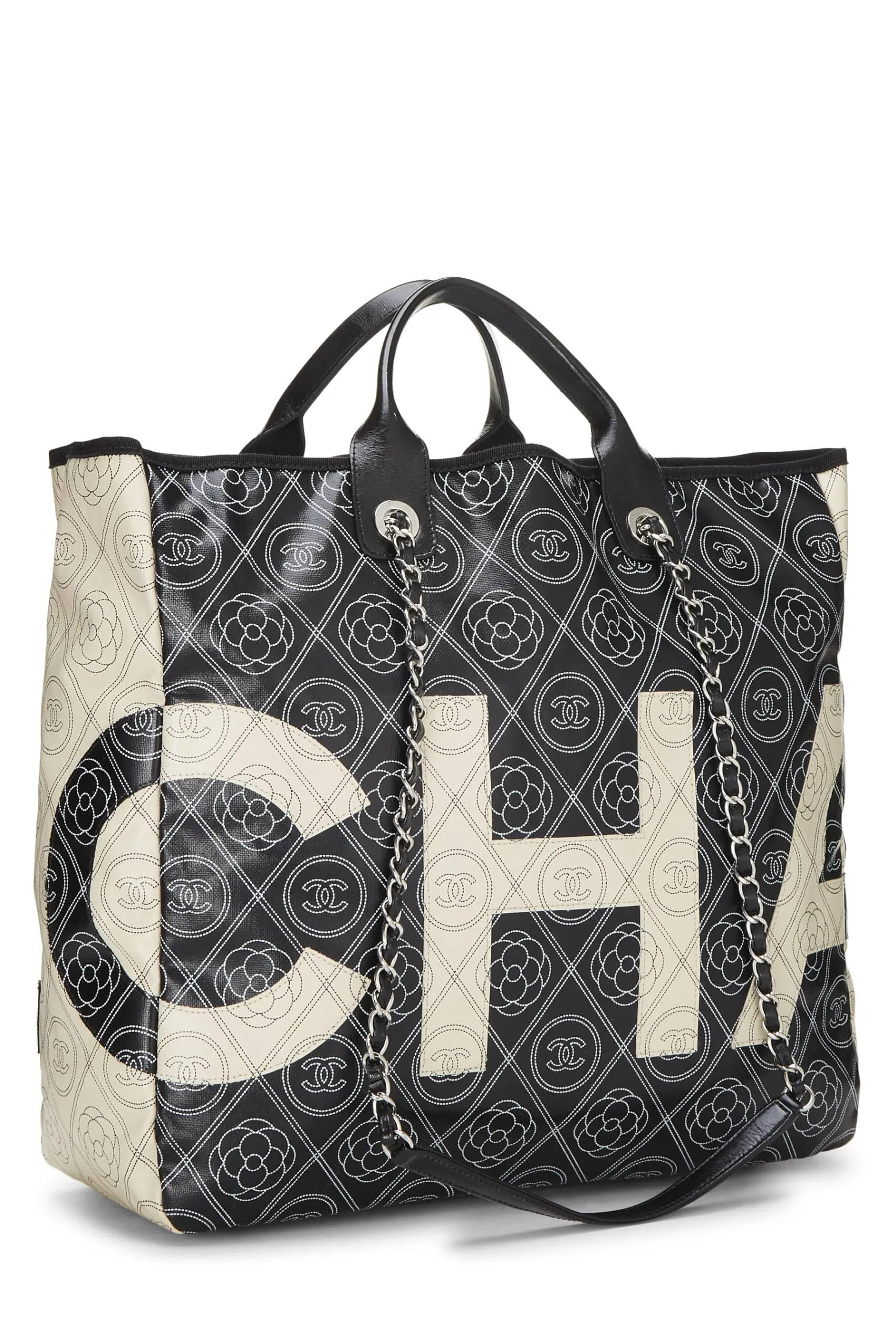 Chanel,  Black 'CC' Camellia Tote Medium, Black