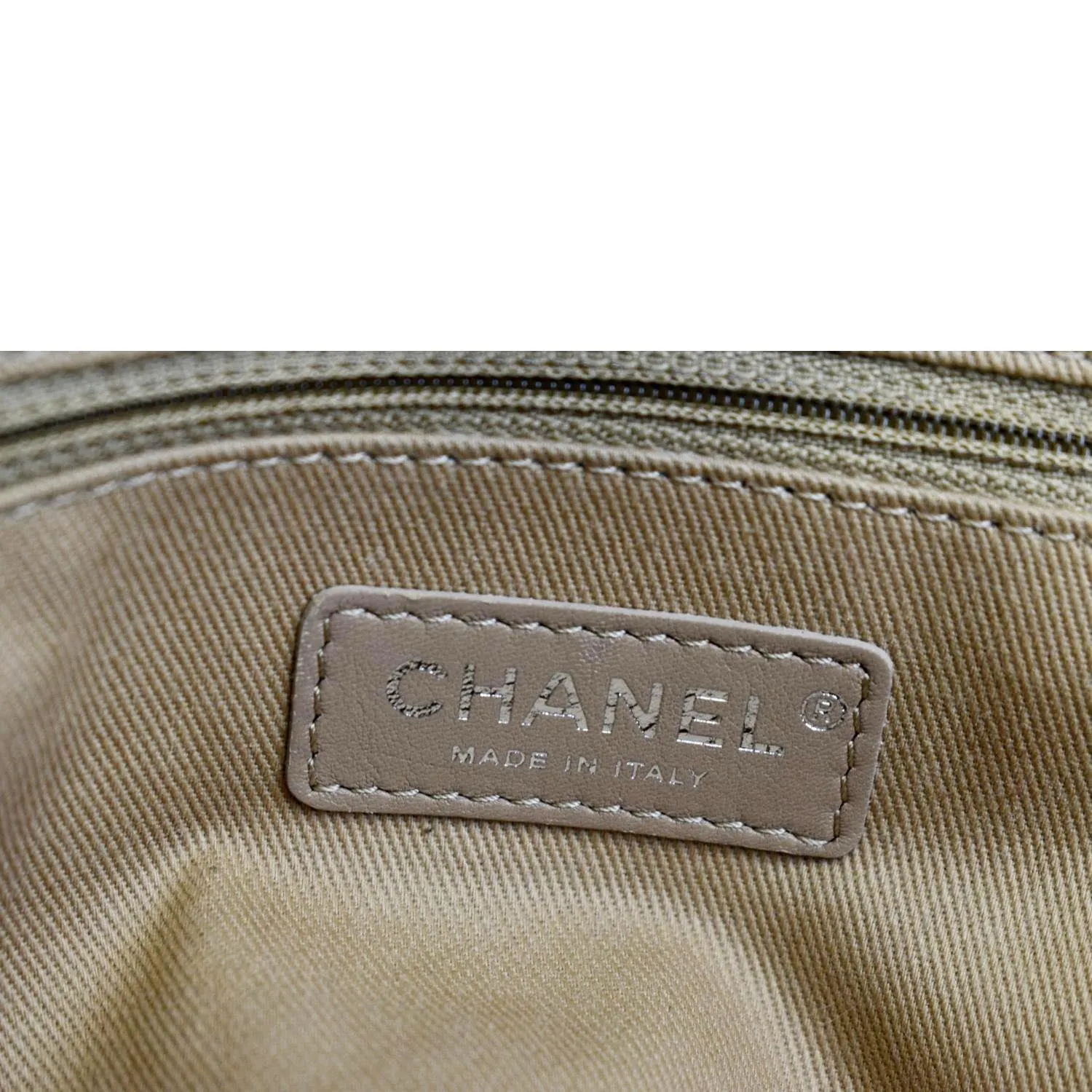 CHANEL Deauville Canvas Tote Bag Beige