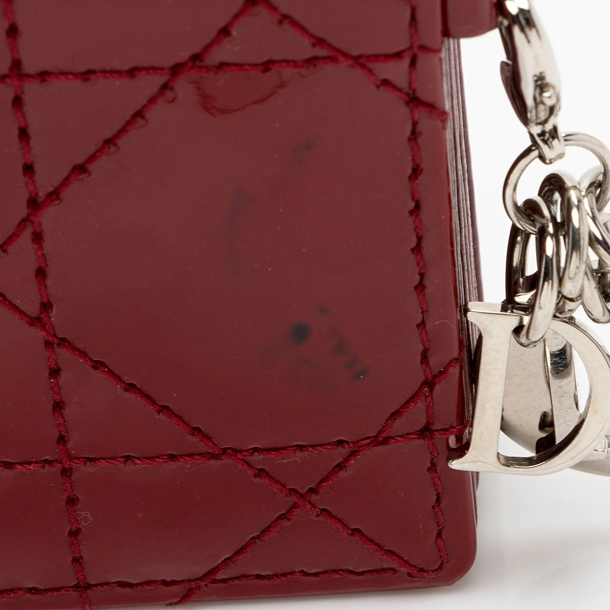 Dior Patent Leather Cannage Lady Dior 5 Gusset Card Holder (SHF-jwrIuS)