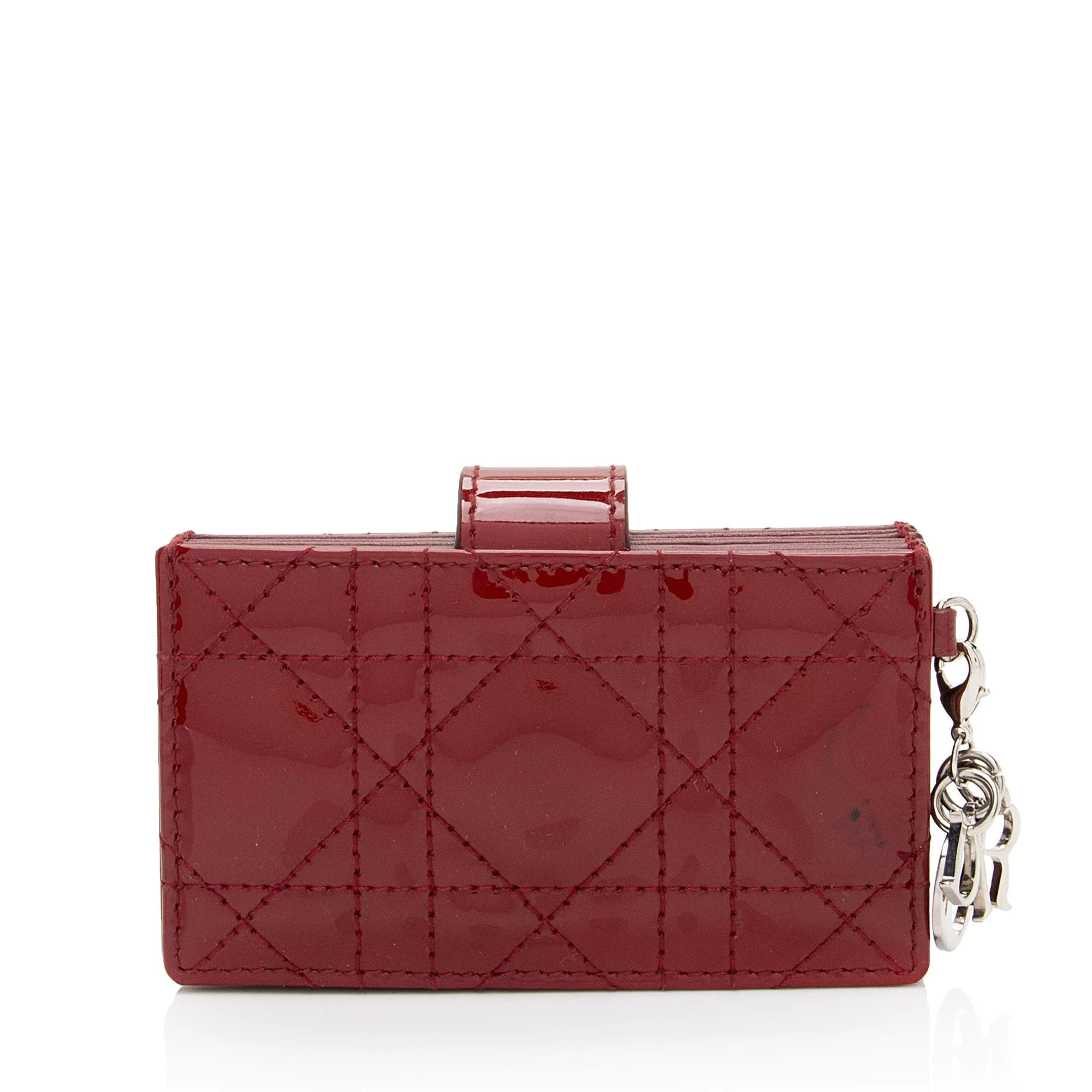 Dior Patent Leather Cannage Lady Dior 5 Gusset Card Holder (SHF-jwrIuS)