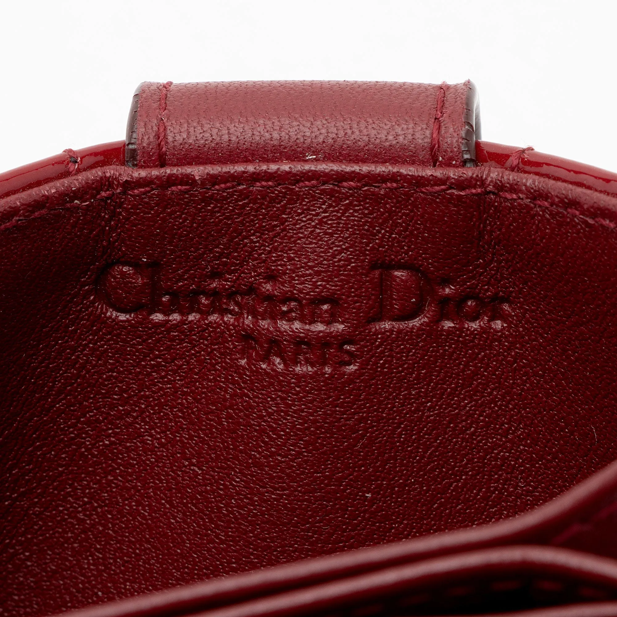 Dior Patent Leather Cannage Lady Dior 5 Gusset Card Holder (SHF-jwrIuS)