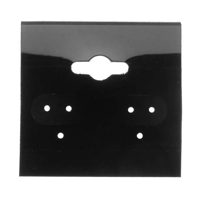 Earring Hang Cards Black Flocked 1.5 x 1.5 Inches (100 pcs)