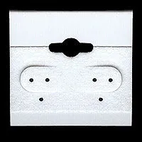 Earring Hang Cards White Flocked 1.5 x 1.5 Inches (100 pcs)