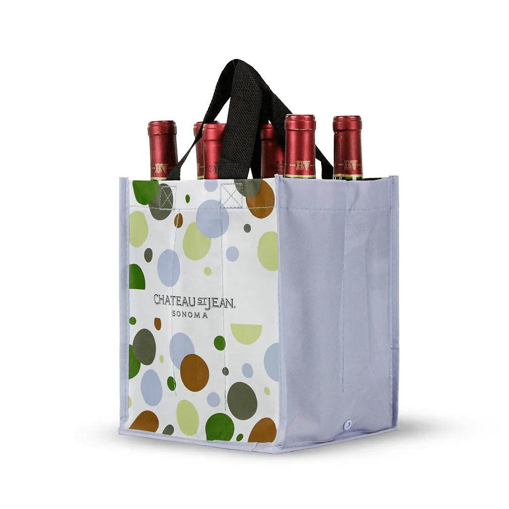 Foldable Non Woven Polypropylene CMYK Laminated Wine Tote *Fully Customizable*