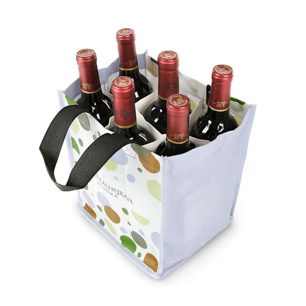 Foldable Non Woven Polypropylene CMYK Laminated Wine Tote *Fully Customizable*