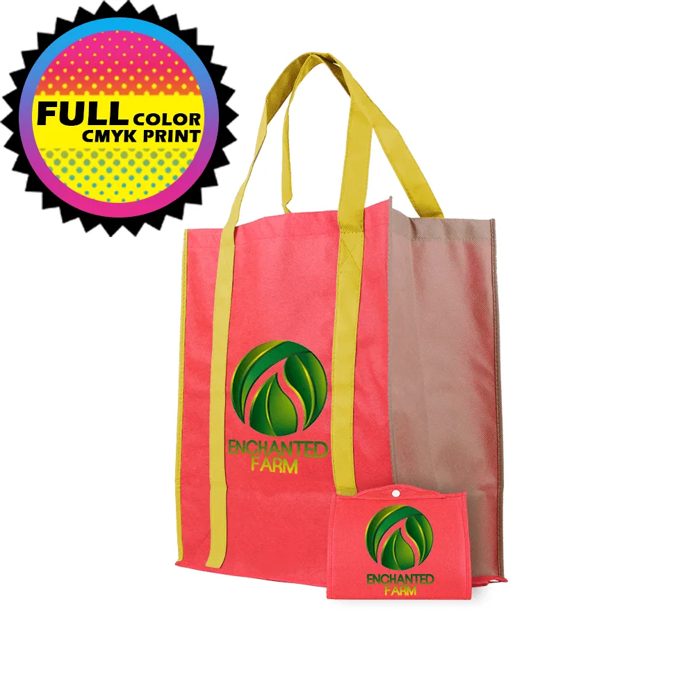 Foldable Reinforced Handle Tote *Fully Customizable* Bag Ban Approved
