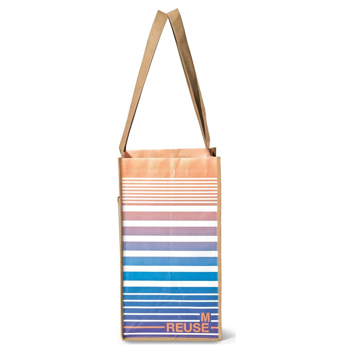 Gemline Tan/Pattern Horizons Laminated Shopper