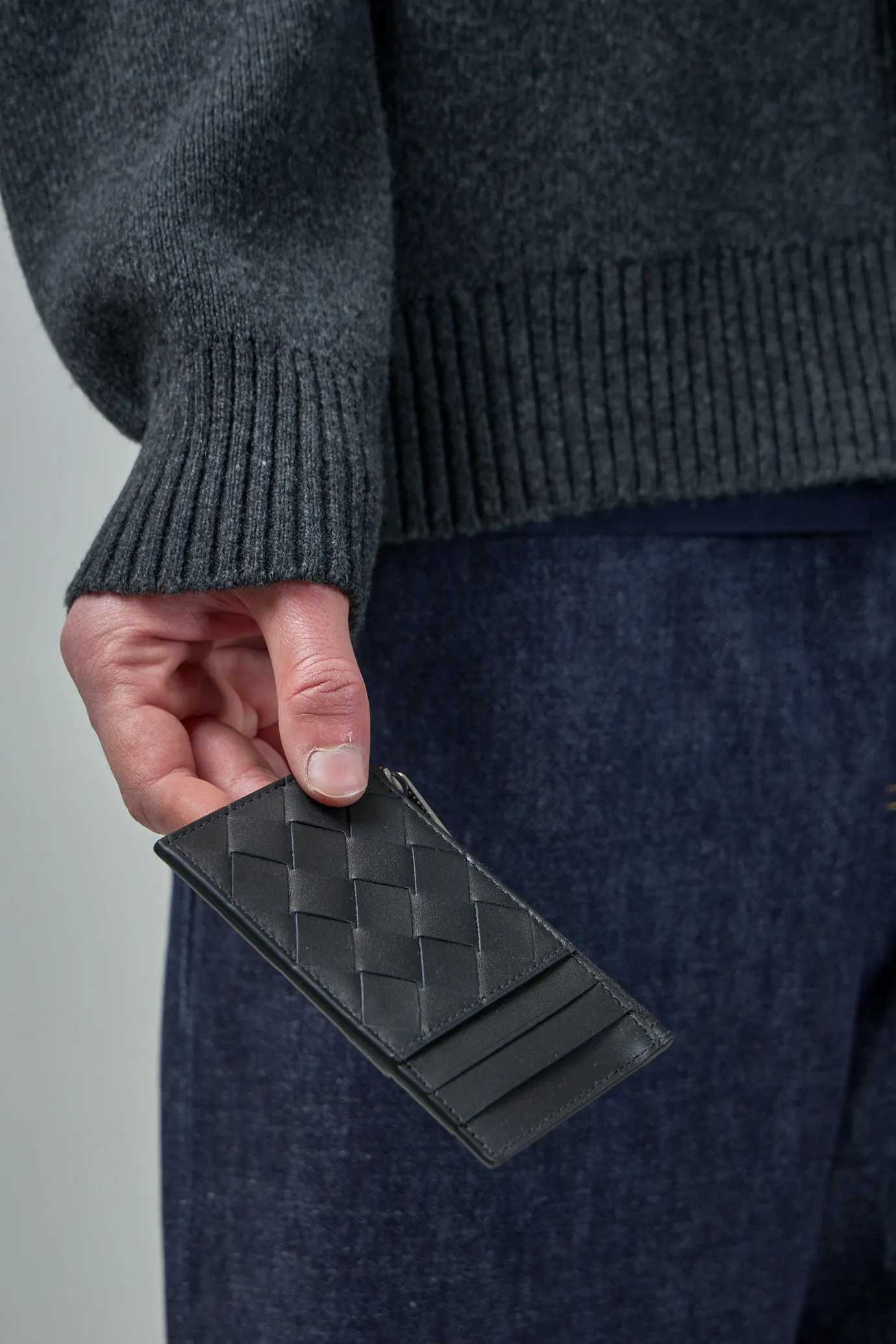 Intrecciato Zipped Card Case