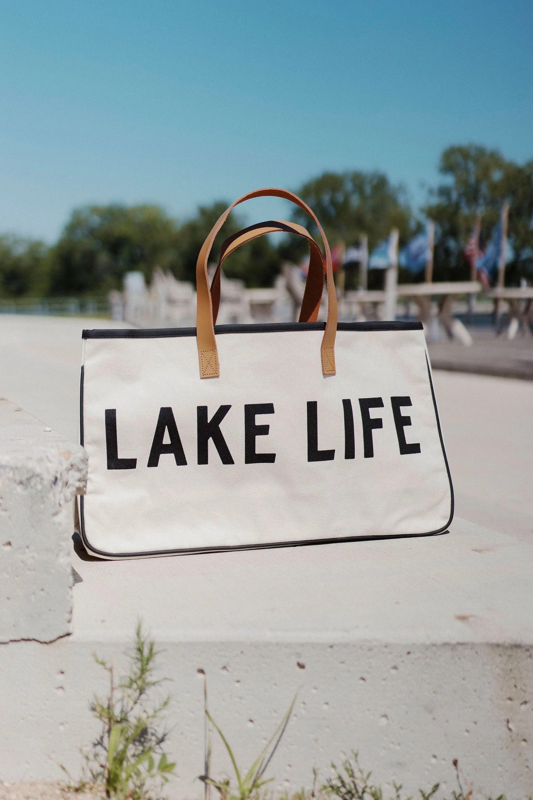 Lake Life Canvas Tote