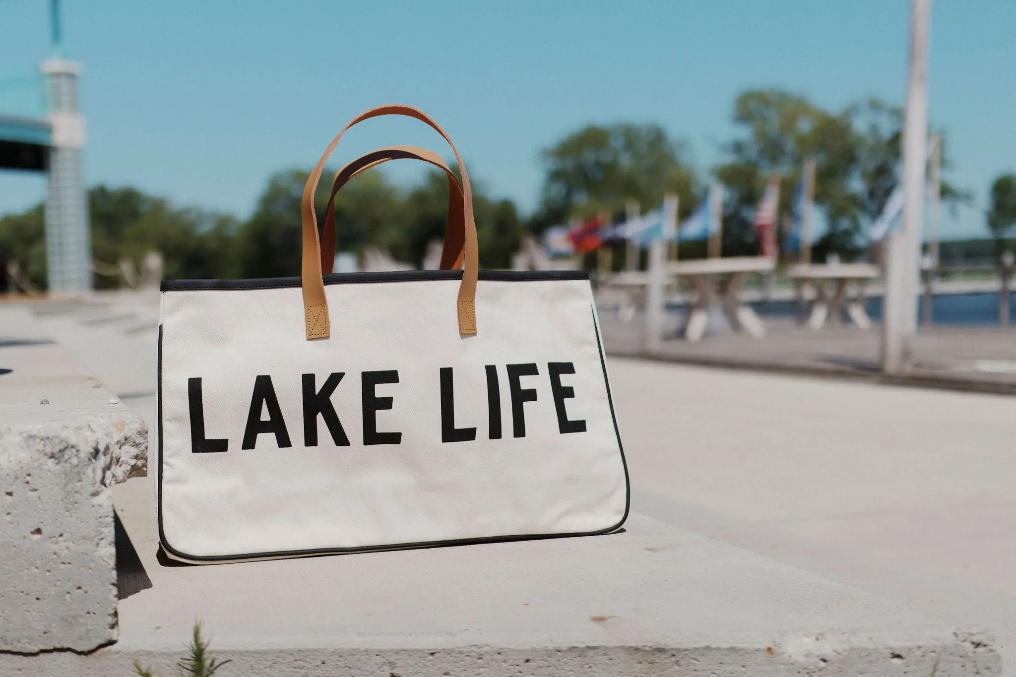 Lake Life Canvas Tote