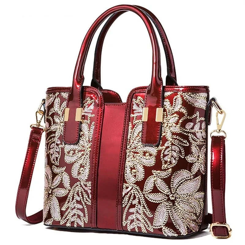 Luxury Fashion Appliques Flower Women's Messenger Bag