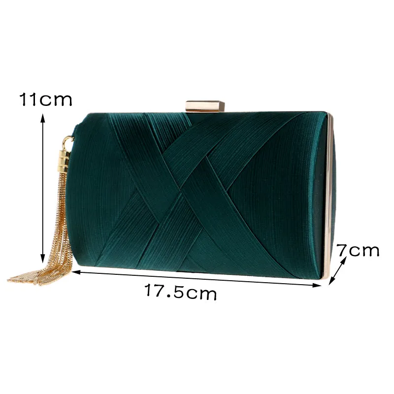 Metal Tassel Clutch With Chain Shoulder Classical Style Small Purse Day Evening Clutch Bags