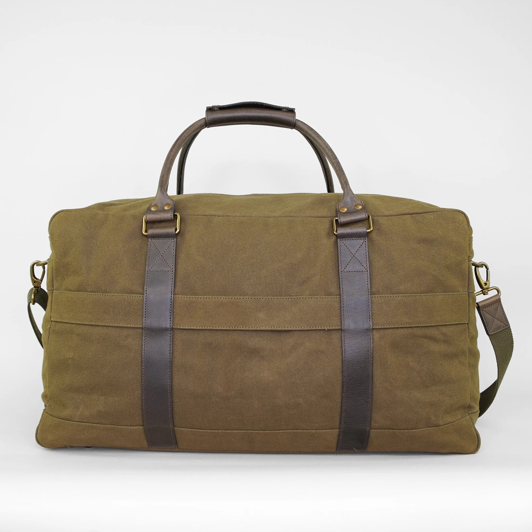 Olive Waxed Canvas Holdall Gentleman's Overnight Bag