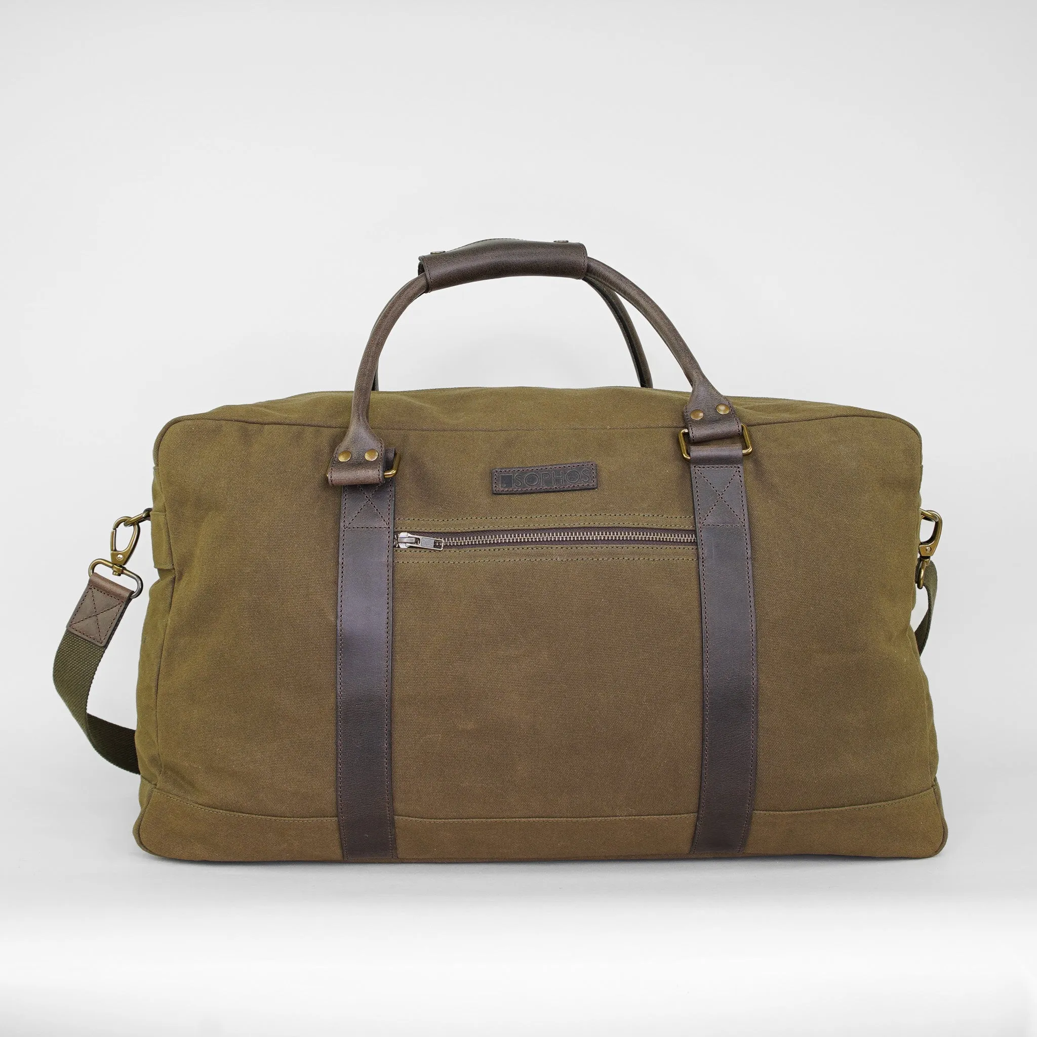 Olive Waxed Canvas Holdall Gentleman's Overnight Bag