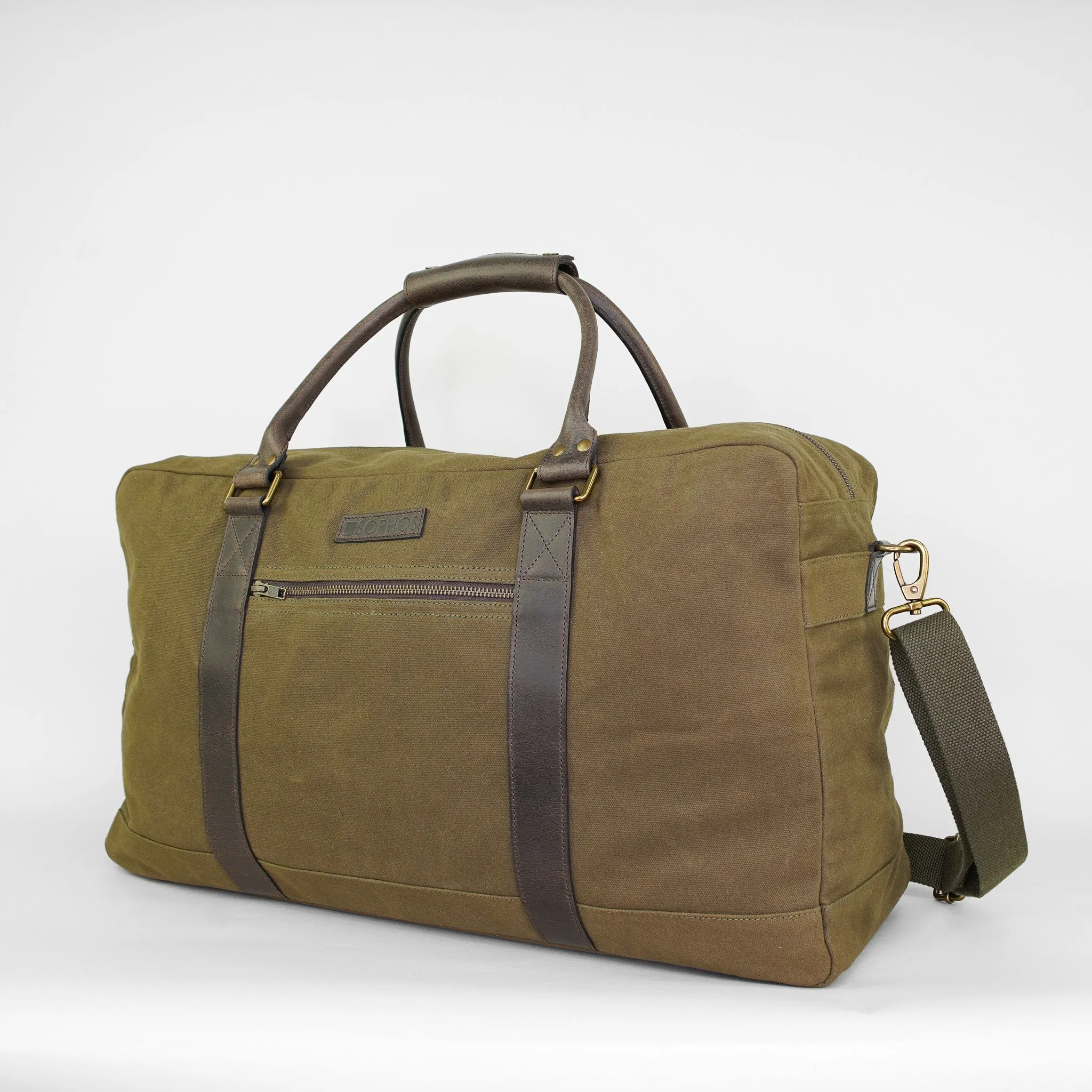 Olive Waxed Canvas Holdall Gentleman's Overnight Bag