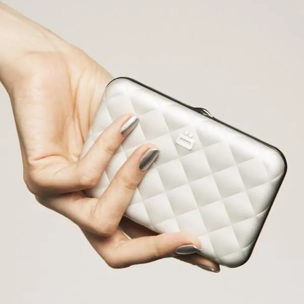 QUILTED BUTTON Card Case Wallet