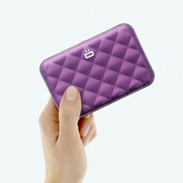 QUILTED BUTTON Card Case Wallet