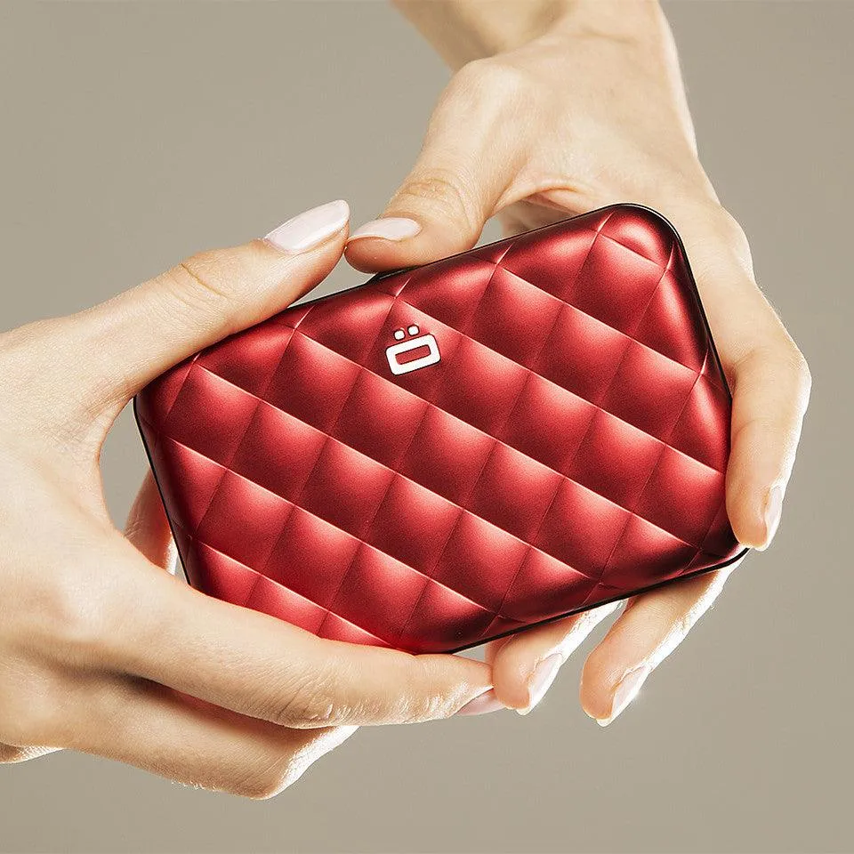 QUILTED BUTTON Card Case Wallet