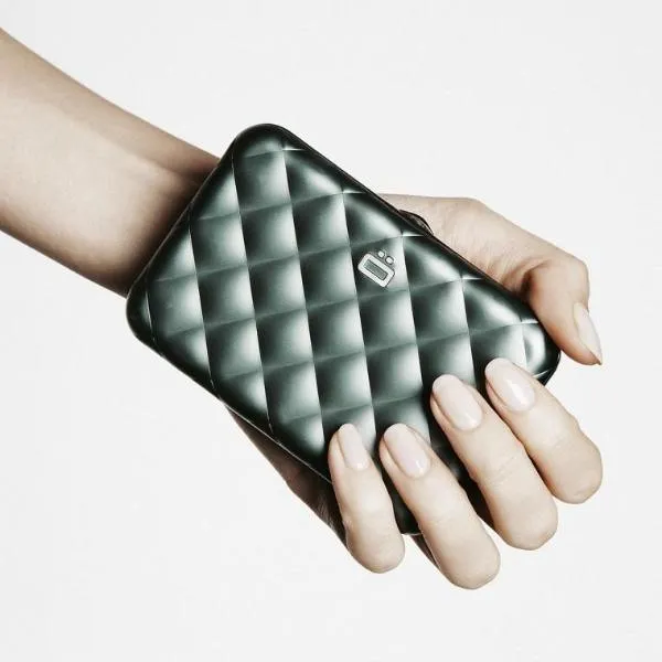 QUILTED BUTTON Card Case Wallet