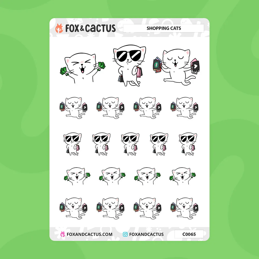 Shopping Cat Stickers