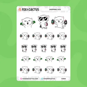 Shopping Cat Stickers
