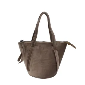 Taupe | Velvet Bucket Bag