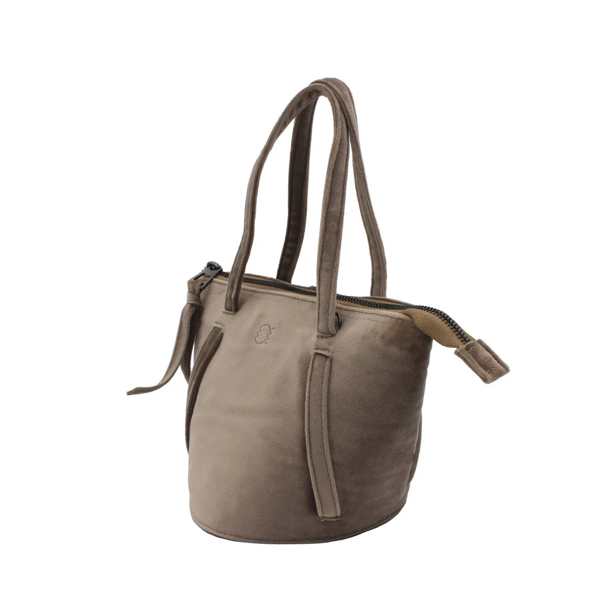Taupe | Velvet Bucket Bag