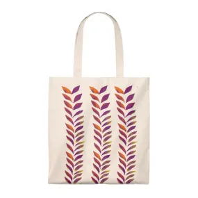 Tote Vintage Bag Purple Leaves