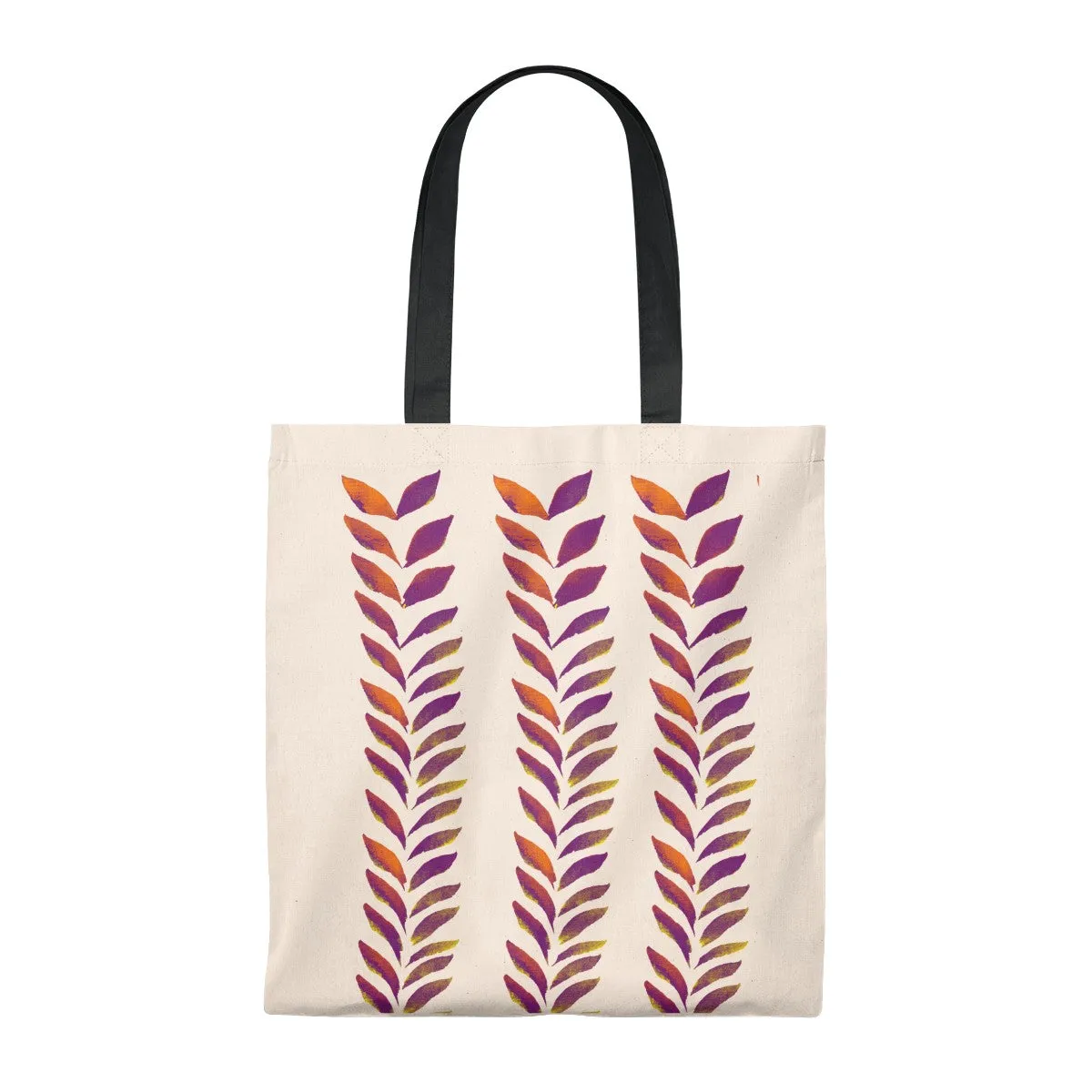 Tote Vintage Bag Purple Leaves