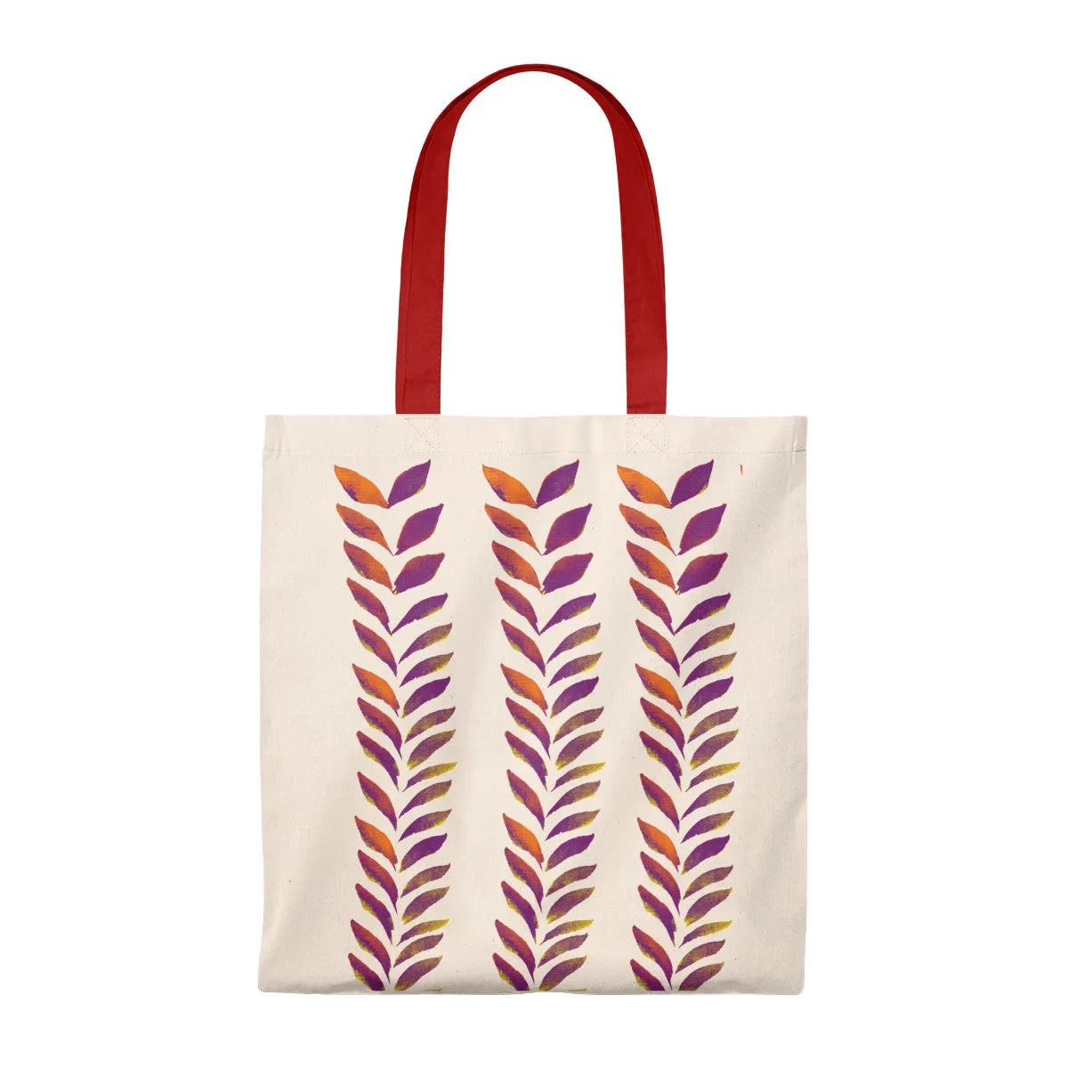 Tote Vintage Bag Purple Leaves