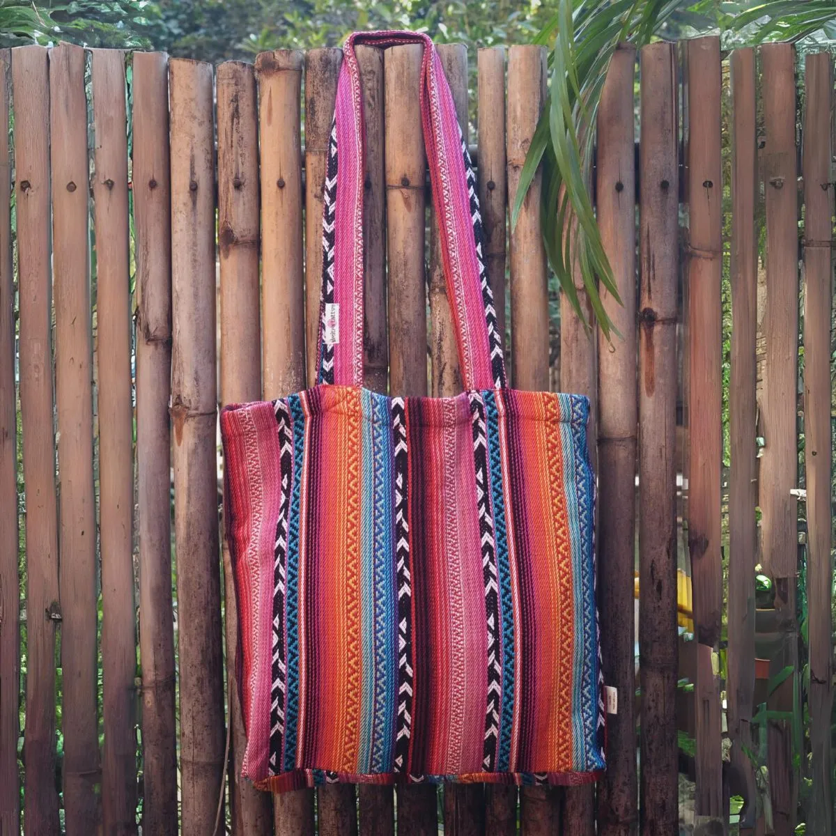 Women Ethnic Tote Bag | Hand Block Printed Cotton | Rainbow Colours